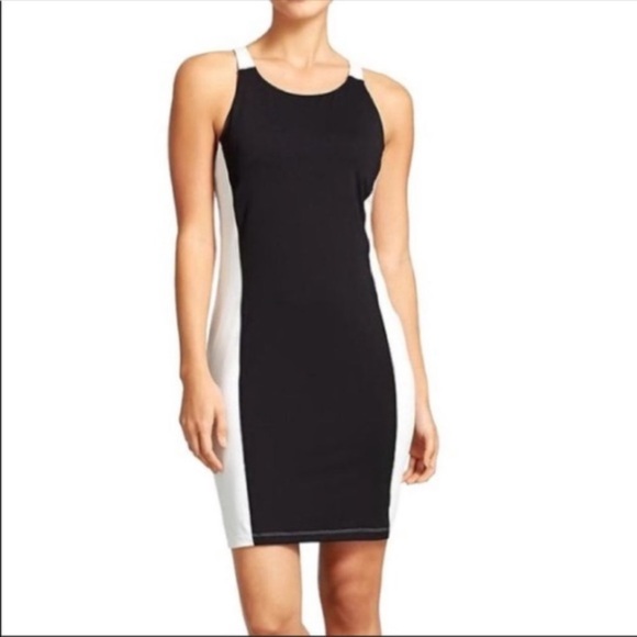 Athleta Color Block Dress Racerback Black Small